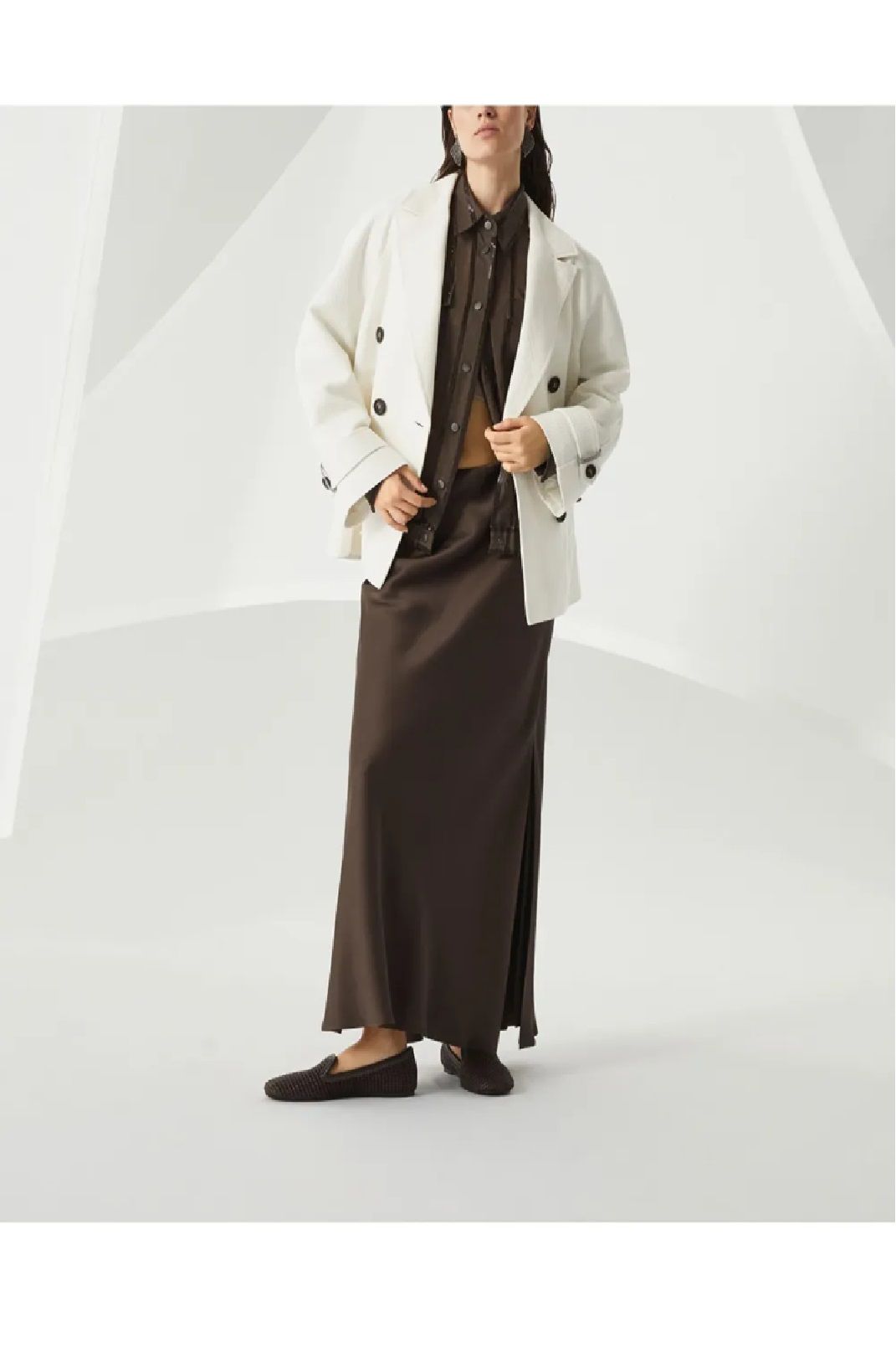 スカート BRUNELLO CUCINELLI SS25 Slit skirt (M0H38G3396 C2925) Upgrade Your Wardrobe with BRUNELLO CUCINELLI GONNA Skirt